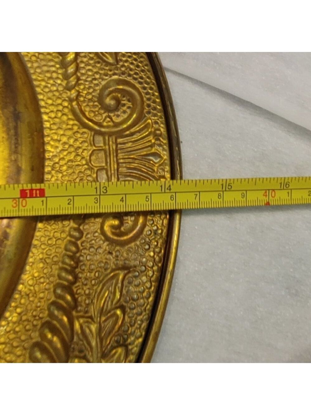 Vintage Metal Brass 14” Tin Wall Hanging Ship Plate - Picture 5 of 5
